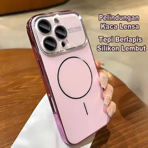 [Pelindung Lensa Kaca Tertutup Sepenuhnya Softcase] Premium  Plating Silicone Casing Anti-fall Cases Magnetic Soft Case for iPhone 15 11 13 14 16 17 PRO MAX 17PRO 16PRO 15PRO 14PRO 13PRO Cover