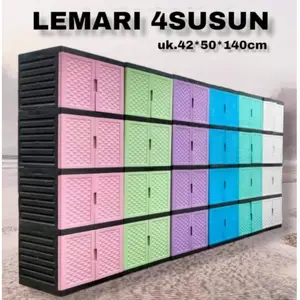LEMARI PLASTIK 4 SUSUN/LEMARI BAJU/LEMARI PLASTIK JUMBO/LEMARI PAKIAN PLASTIK Asli
