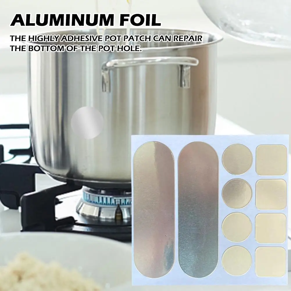 1pc Stainless Steel Repair Tape Pratical Repair Pot Patches Sticker Kit Waterproof High Temperature Resistance Aluminum Foil Tape