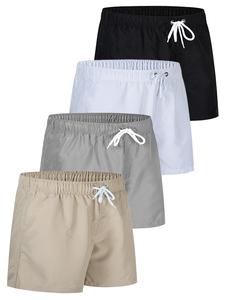 Men's Solid Color Shorts, Regular Fit Casual Comfy Breathable Shorts for Summer, Men's Bottoms for Beach Swimming