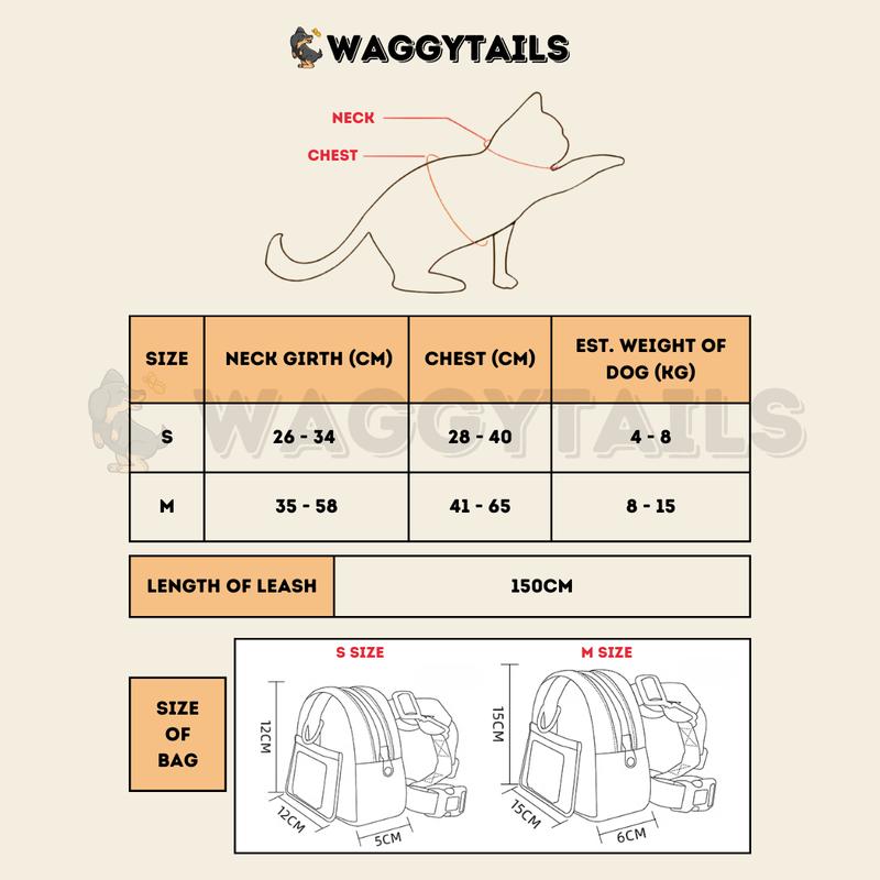 Product Introduction of [SG] Cute Adjustable Harness Bag w Inbuilt Poop Bag Dispenser for Small Medium Large Dog 11