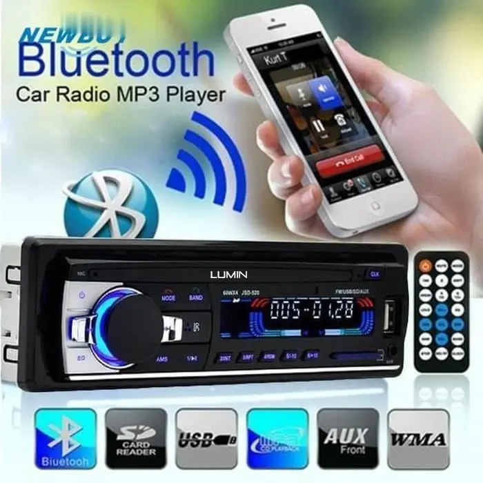 JSD-660 Head Unit Single Din Stereo dengan Radio FM USB SD AUX Bluetooth Handsfree untuk Mobil Car 0
