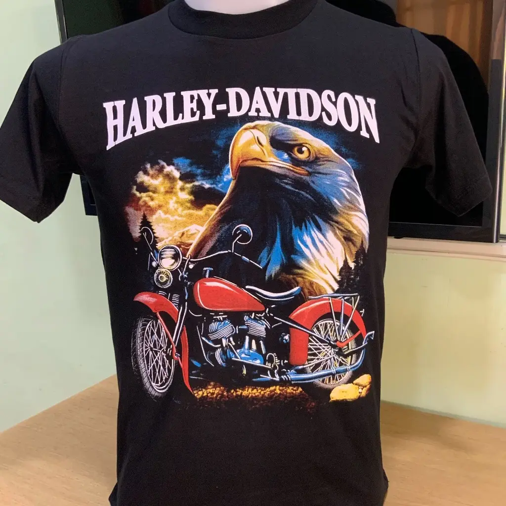 Áo Thun Cotton Thường Ngày ngắn Tay, HARLEY-DAVIDSON, In Họa Tiết Thời Trang