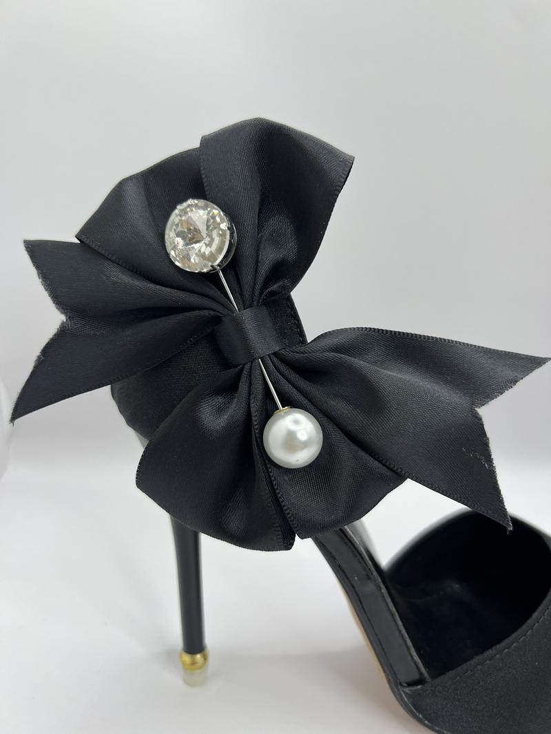 Product Introduction of N53 Giày cao gót gắn nơ lụa xoàn chéo , gót ngọc cao 9cm Shoes Nữ ( lùi 1sz ) 23