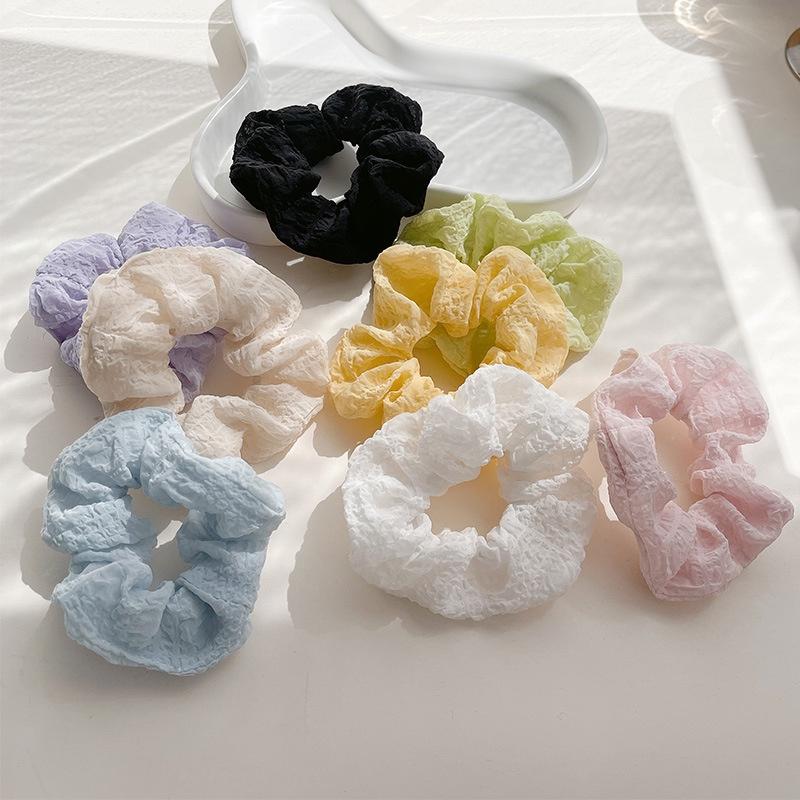 Srunchies cột tóc vải màu trơn hàn quốc đơn giản dễ thương S10