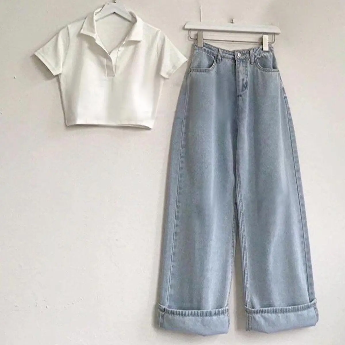 Quần jean ỐNG RỘNG TRƠN cơ bản Basic dễ mặc Nữ Ong Women quầnốngrộng Pants