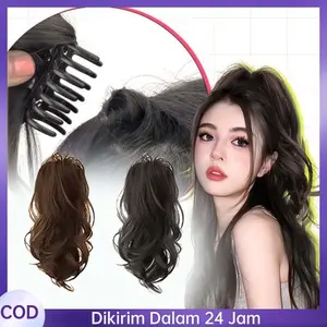 Jepit Rambut Palsu Wanita Natural Lembut Ponytail Jepit Rambut Rambut Palsu Kuncir Ponytail Ekor Kuda Jepit Rambut Kekinian Japitan Rambut