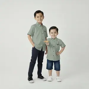 Kemaja Anak Kekinian Terbaru 2026 Lengan Pendek Varian Warna Bahan Cotton Poplin & Oxford Kualitas Premium Usia 9-14 Tahun