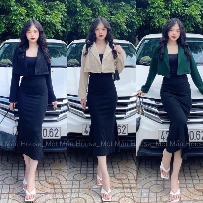 Áo Vest Crop Tay Dài Khoét Tay [Một Mẩu House]