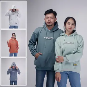 Hoodie premium bordir distro unisex keren flacee tebal Pria Sweater Fleece Oversize Crewneck Zipper Jumper Suiter