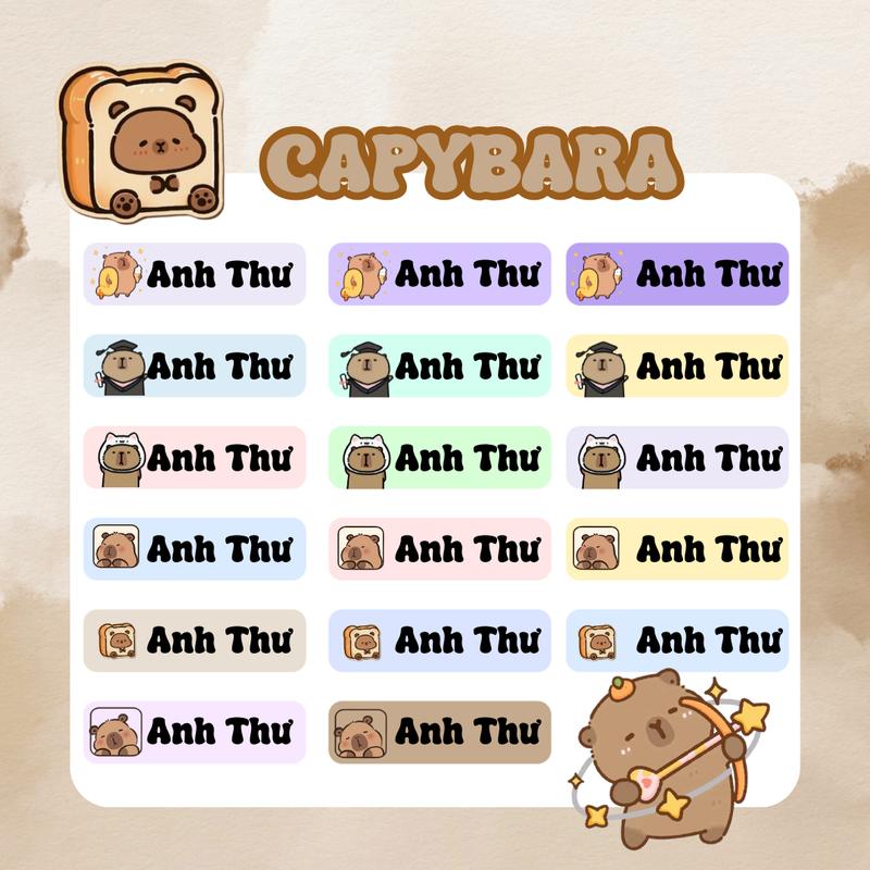 Product Introduction of Sét 100 tem STICKER cute in tên bé dán đồ dùng học tập 2
