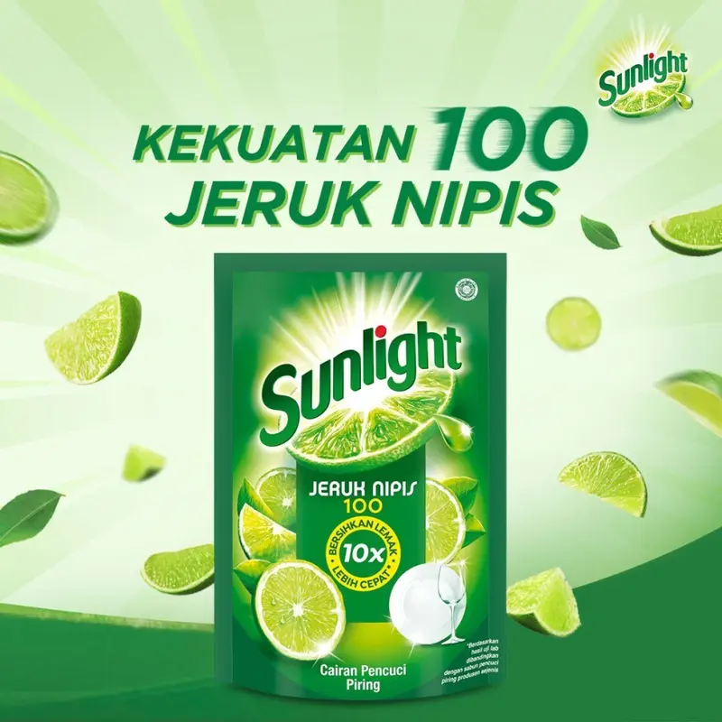 Sunlight Sabun Cuci Piring Jeruk Nipis Refill 650 ml 1