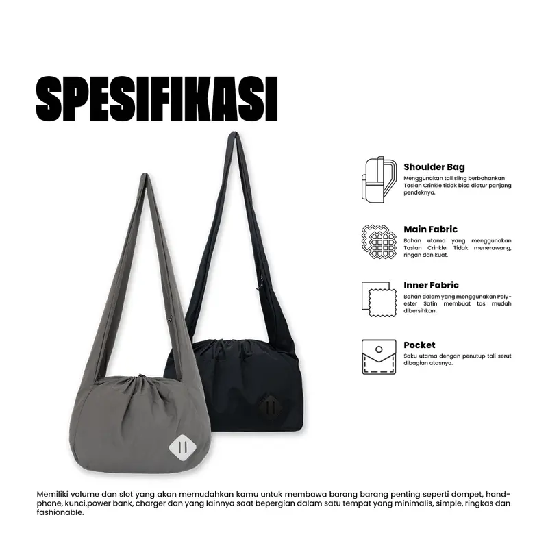 Scratchline Laid  Back Shoulder Bag Tas Selempang Pria dan Wanita 4