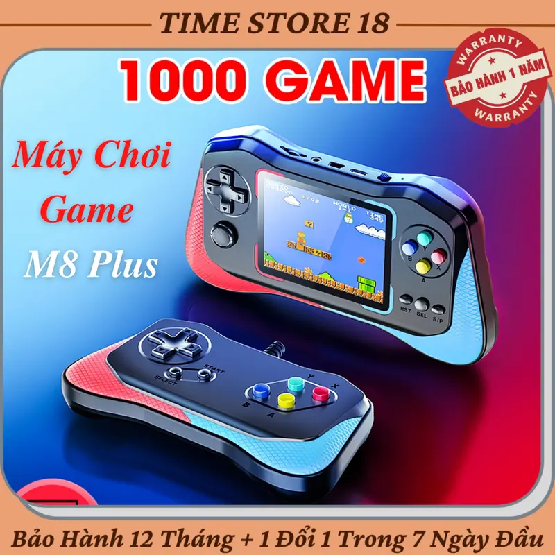 Máy Chơi Game Cầm Tay M8 Plus Với Hơn 500 Game Kèm Tay Cầm Chơi Game 2 Người - Bảo Hành 12 Tháng PlayStation Chơi Điện Tử 0