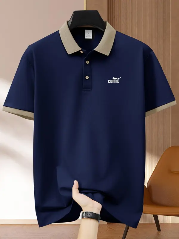 Men's Regular Fit Animal Print Polo Shirt, Casual Short Sleeve Button Front Top for Summer, Fashion Men's Clothes for Daily Wear 4