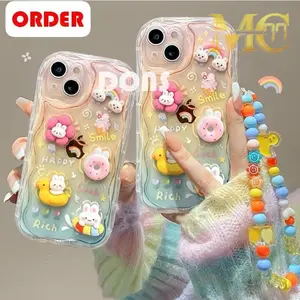 MC77 (SG-01) SOFTCASE SILIKON SUDAH + GANTUNGAN LUCU FOR REALME 5 / 5i / C3 REALME 10 4G REALME 11 4G C11 C12 / C25 C15 C20 C21Y / C25 C30 C31 C33 C35 C53 C55
