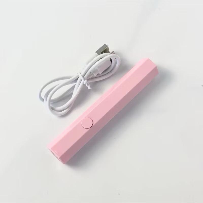 ￼Đèn hơ móng Mini 1 ngón tích điện , Máy hơ gel nail 1 bóng dây USB 4