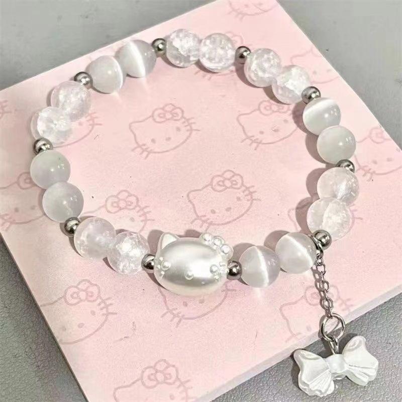 Vòng Tay Pha Lê, Phong Cách Hello KT Hàn Quốc, Thời Trang, Hạt Pha Lê Dễ Thương, Y2k Cho Bé Gái, Đồ Trang Trí Trang Sức, Thích Hợp Cho Các Cặp Đôi Và Bạn Bè, Tuyệt Vời Làm Quà Tặng 1
