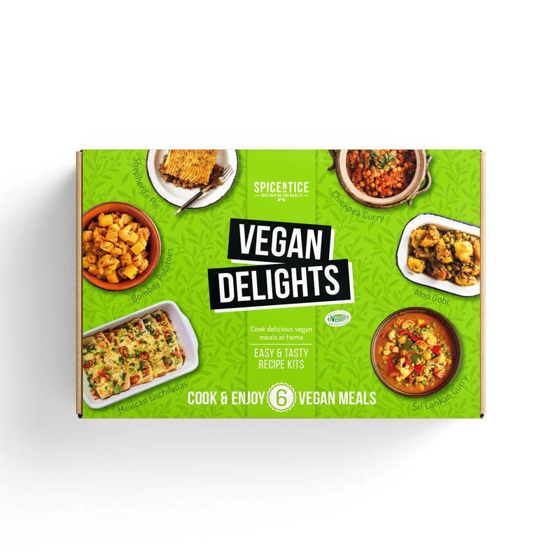 Spicentice Vegan Recipe Kit Gift Set - 6 Plant-Based Meals from Around the World - Includes Spice Blends, Recipes, and a Food Shopping Lists 0