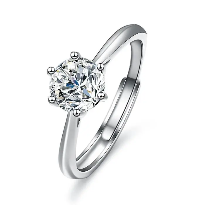Cincin Wanita Terbaru Sterling Silver 925 Batu Berlian Moissanite 0.5 Ct Perhiasan Wanita Bersertifikat GRA Untuk Ulang Tahun Pernikahan Dan Pertunangan