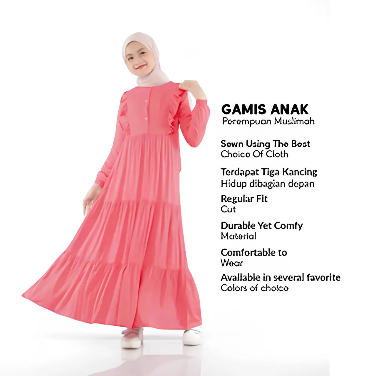 OKTAPIYANI - Gamis Anak Perempuan Gamis anak tanggung -  Gamis terbaru crinkle  Airflow muslim Dress Syari Baju Panjang Kancing Polos Lebaran Wanita Remaja Simple Mewah kuromi cewek Nyaman Shakila Dewasa