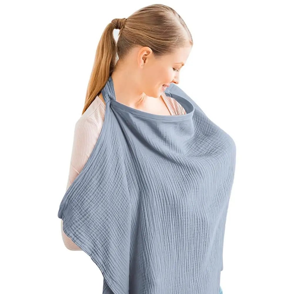 Muslin Nursing Cover Breathable Nursing Cover With Rigid Hoops For Moms Nursing Apron