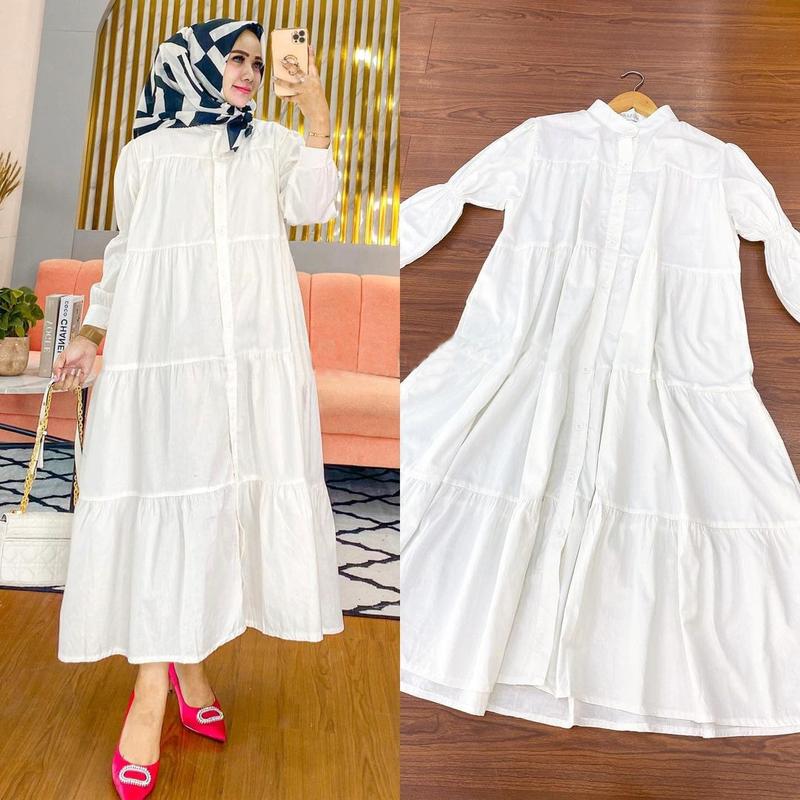 M889# Factory Direct Muslim Long-Sleeved Cotton Dress Women's Arabic Robe Southeast Indonesia Dress 2