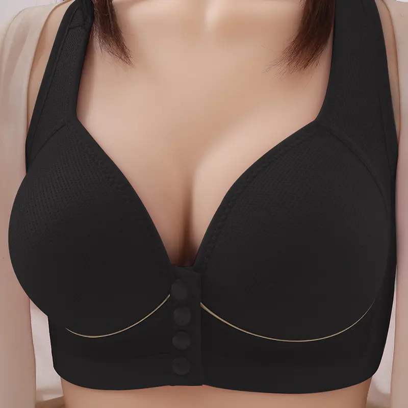 Áo Ngực Cao Cấp, Cúp Cố Định Khóa Trước, Mỏng, Ngoại Cỡ, Kiểu Đẩy Lên, Thoáng Khí, Thích Hợp Cho Mẹ, Đồ Lót Không Gọng 0