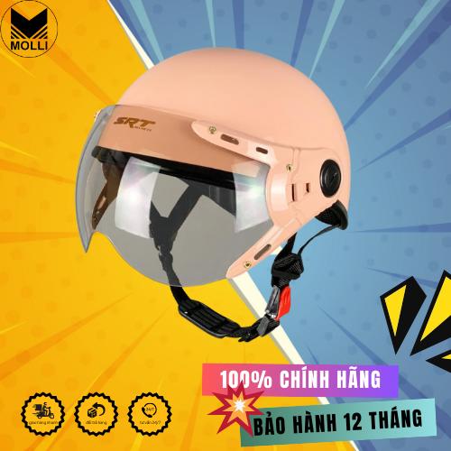Mũ bảo hiểm nửa đầu SRT A33K có kính chắn gió, chống tia uv cao cấp