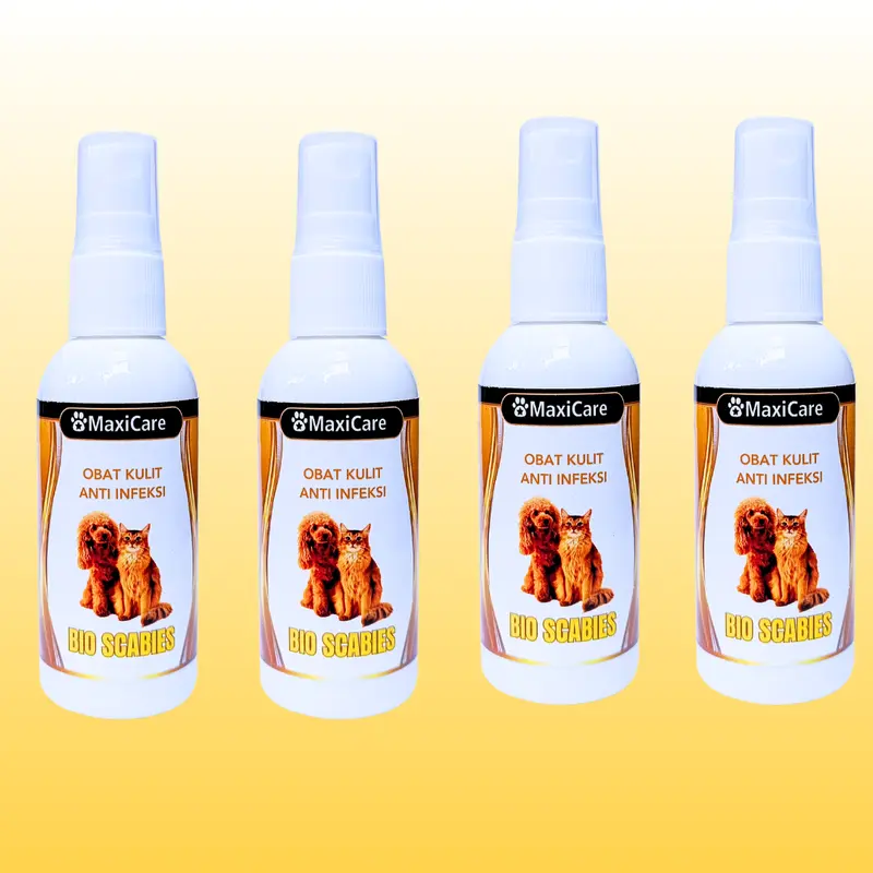 (Maxicare) Anti Scabies Obat Jamur Kucing dan Anjing Scabies Demodex Impetigo Jamur Kutu Parasit Gatal isi 60 ml Anti Scabies Clever Solution Royal Care Elope Golden Paw 3