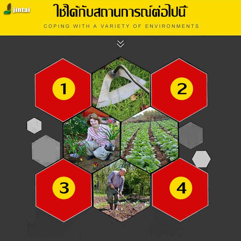 Product Introduction of จอบถาก  จอบถ่างหญ้า จอบดายหญ้า อุปกรณ์แต่งสวน  ผลิตจากเหล็กกล้าชั้นดี แข็งแรง ทนทาน ปากคม ไม่บิดงออ่อนตัว น้ำหนักเบา ประหยัดแรง 5