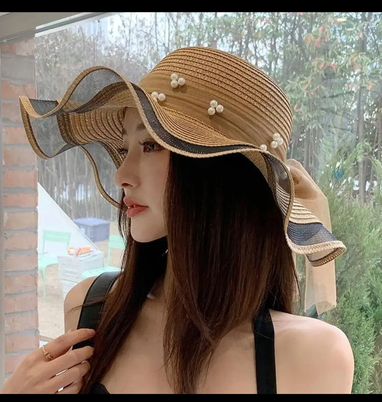 TOPI PANTAI MUTIARA GELOMBANG / TOPI PANTAI WANITA MATAHARI