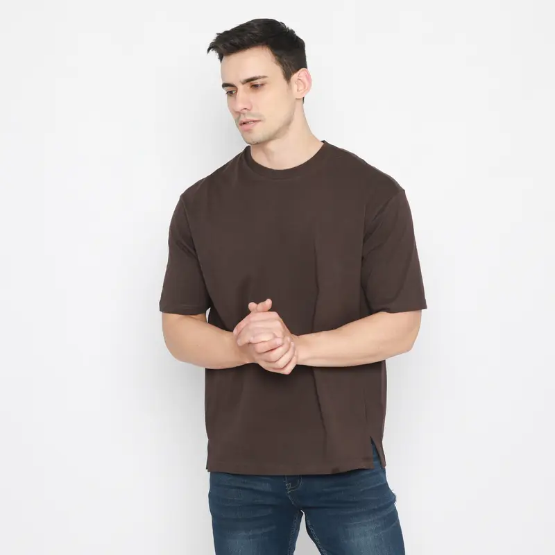 Kale Dexter T-Shirt Organic Cotton 24s Oversize Fit | Brown 1