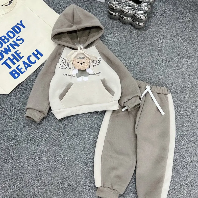 Bộ Mũ Nỉ Bông Có Gấu Nổi 10 - 18kg 2