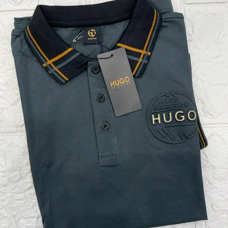 Hugo Selection Baju Cowok Polo Maroon Pendek Dewasa Kaos Krah Spandek Sejuk Nyaman Ori 100% Size M L XL - Pria 4