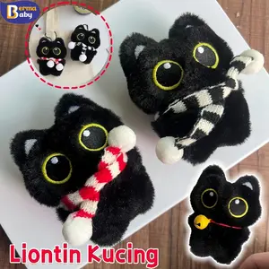 Berma Baby Gantungan Kunci Plush Boneka / Kucing Hitam Kecil Liontin Tas / Gantungan Tas Lucu / Hadiah Ulang Tahun / Rantai Kunci keychain key