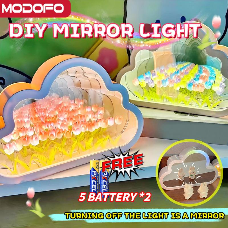 【VN Delivery+6 tháng Bảo hành 20 bông hoa Dèn hoa tulip đèn ngủ hoa tulip Màu Nhiều Đám Mây Tráng Gương DIY Dùng Làm Quà Tặng Sinh Nhật