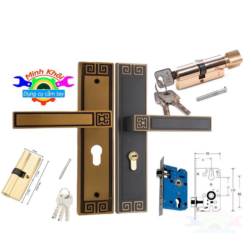  Khoá phòng cao cấp,khóa hợp kim nhôm tay gạt dùng cho cửa phòng trọ,cửa chính Phòng ngủ phòng tắm,cửa gổ,sắt hộp 4x8cm,nhôm hệ 1000,gỗ dày trên 3cm 