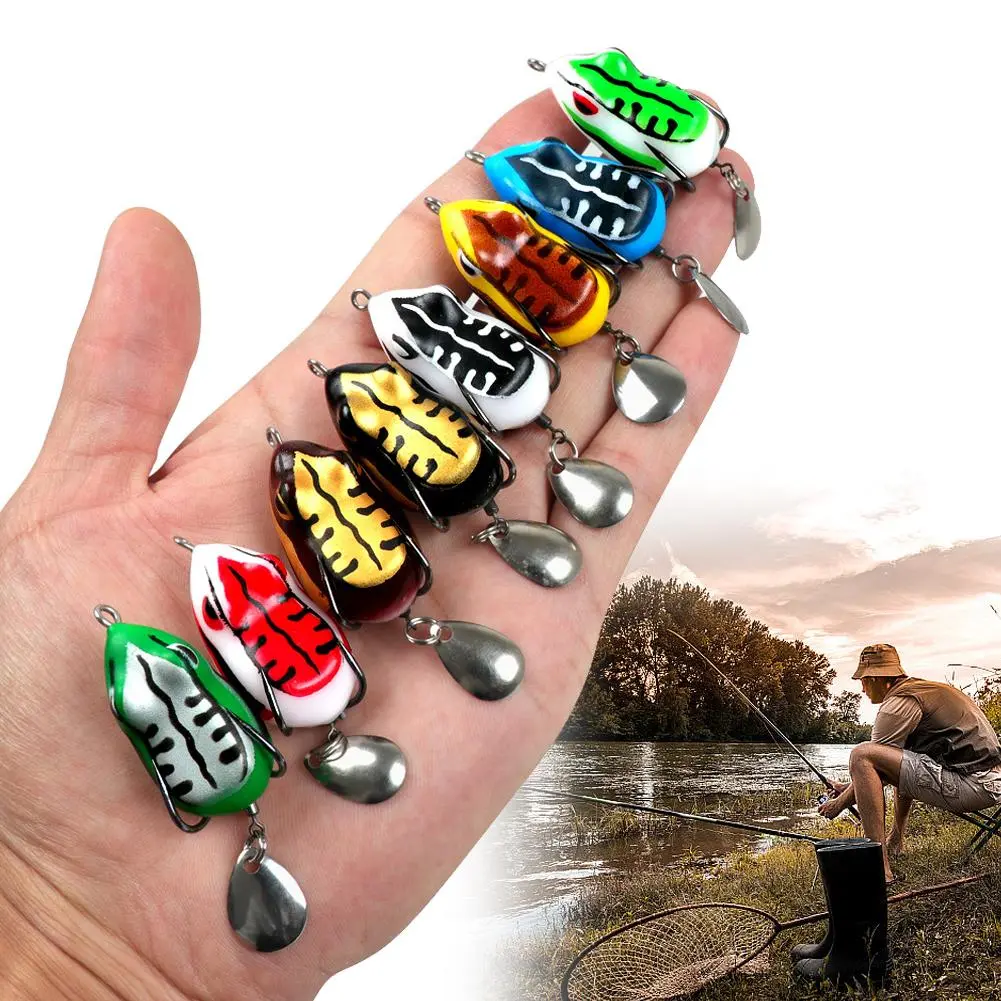 Mồi Ếch Trên Mặt Nước, Mồi Mềm, Mồi Câu Cá Ếch Nhảy Móc Đôi, Katak Gió, Thích Hợp Cho Cá Lóc, Có 5 K3L8