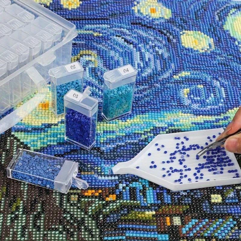 124 Compartment Diamond Art Painting Accessories Storage Container, 2 Counts DIY Craft Tools Jewelry Bead Storage Box, Art Supplies Gifts 4