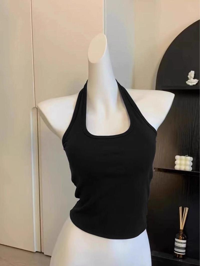 Product Introduction of [Store Hot Sale] 2025 Spring Summer New Halter Neck Beautiful Back Camisole Vest for Women Slim Fit Inner Wear Versatile Base Sleeveless Top 3