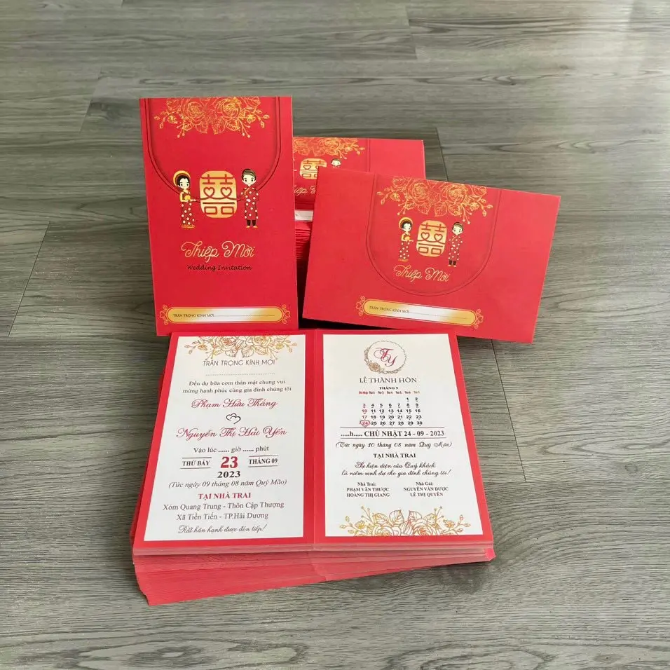 Combo 100 thiệp phong bì ((đã bao gồm nội dung in)