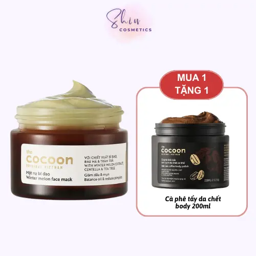 [Mua 1 Tặng 1] Mặt Nạ Bí Đao Dưỡng Ẩm Ngừa Mụn Và Kiểm Soát Nhờn Cocoon 30ML