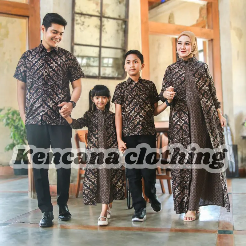 Couple Batik Keluarga Motif songket Abu 1