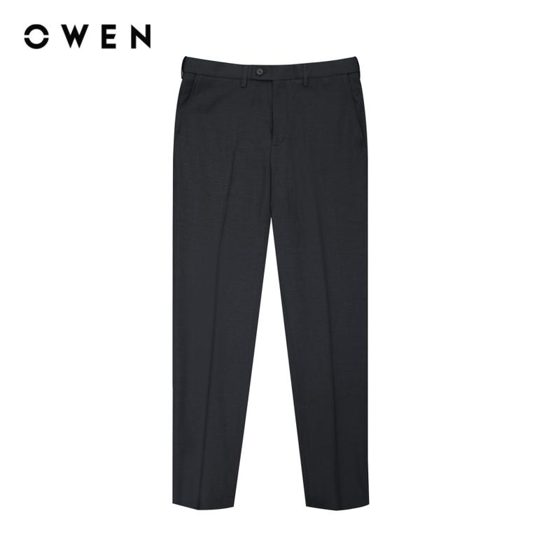OWEN - Quần tây nam Slim Fit Tăng đơ QST231753 Màu sắc Ghi Chất liệu Nano Hoạ tiết Trơn Menswear