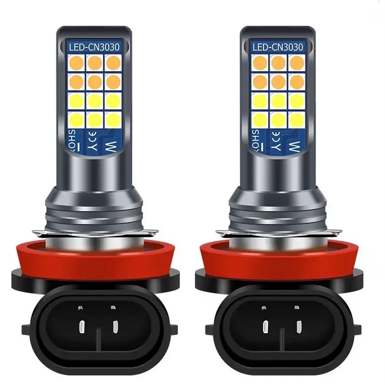 Foglamp Led Mobil 2 Warna H8 H9 H11 HB4 24 SMD 2 Pcs R315 Car 3