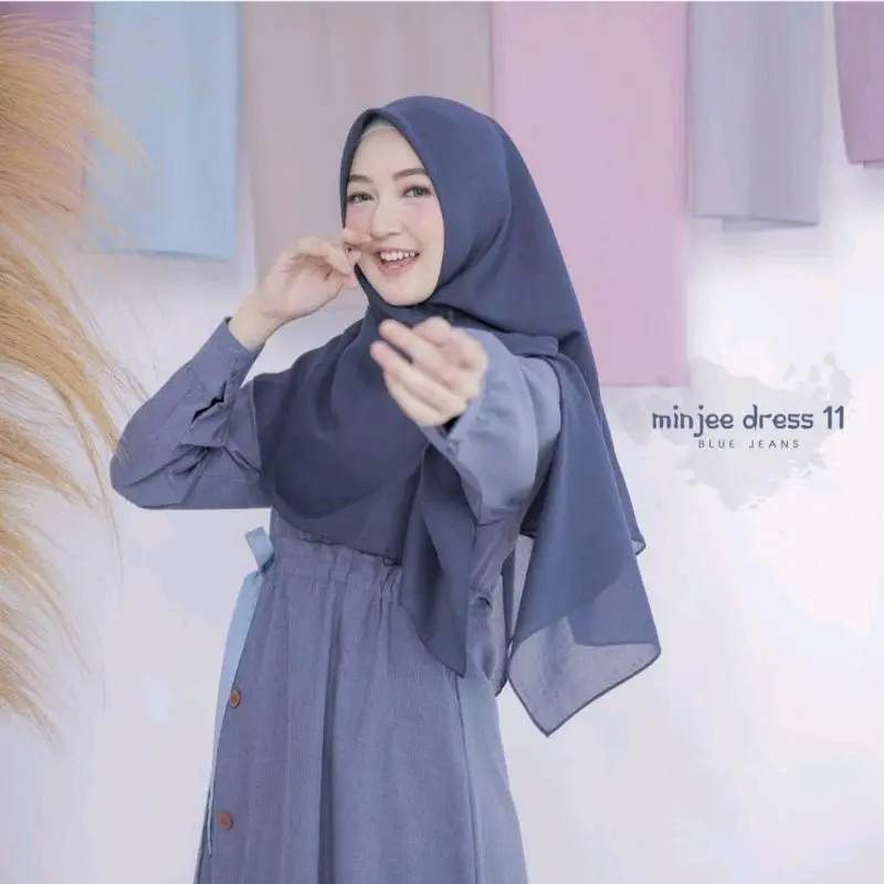 Minje dress gamis wanita terbaru/muslimah Fit Kancing Dewasa Maxi