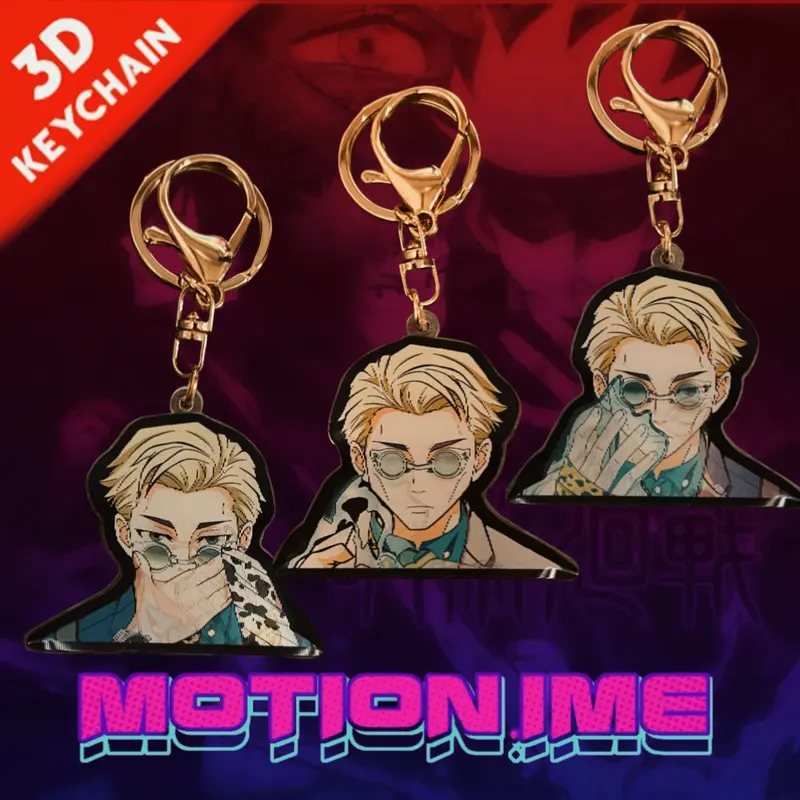 3D Keychain Lenticular Jujutsu Kaisen Gantungan Kunci Ganci Viral Motif Kartun Anime 3