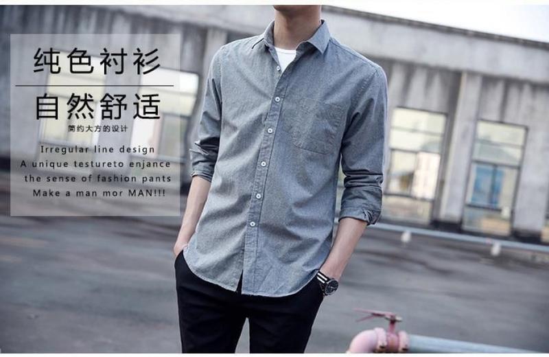 Product Introduction of Áo Sơ Mi Denim, Mỏng Mùa Hè, Dành Cho Nam Giới, Dài Tay Áo, Phong Cách Hàn Quốc, Hợp Xu hướng, Thông Minh Và Dễ Phối Đồ, Thường Ngày, Quần Áo Mùa Xuân, Inch, 2022 3