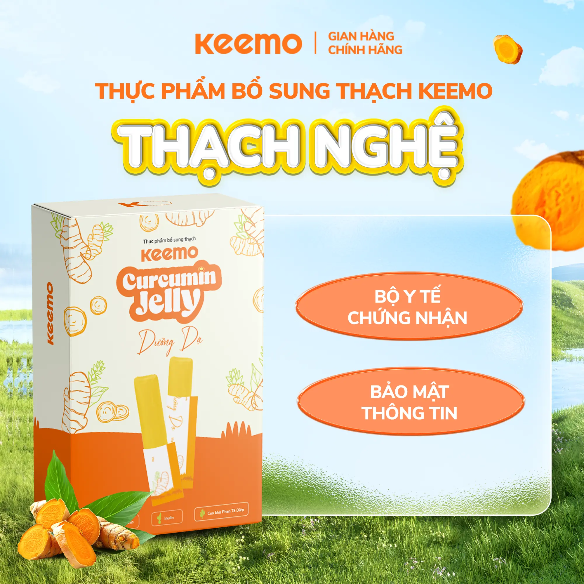 [ĐỘC QUYỀN LIVE] Thực phẩm bổ sung thạch KEEMO thạch Nghệ 1 hộp x 20 gói